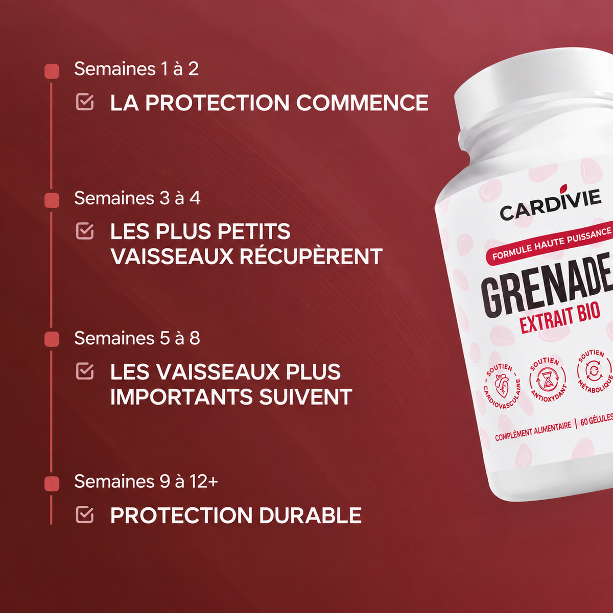 Cardivie ™ — Gélules d'extrait de grenade biologique